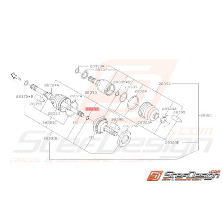 Circlip de Cardan Origine Subaru STI 2004 - 201438434