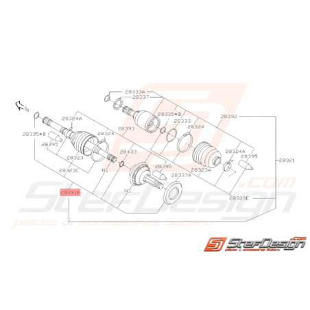 Cardan Avant Extérieur Origine Subaru STI 200438435