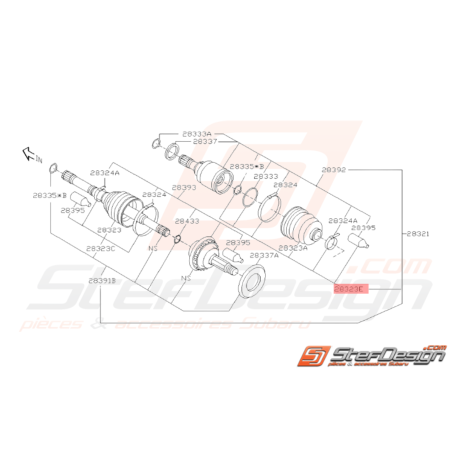 Soufflet de Cardan Origine Subaru STI 03/2003 - 200738438