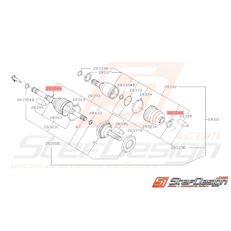 Collier soufflet de cardan Origine Subaru38441