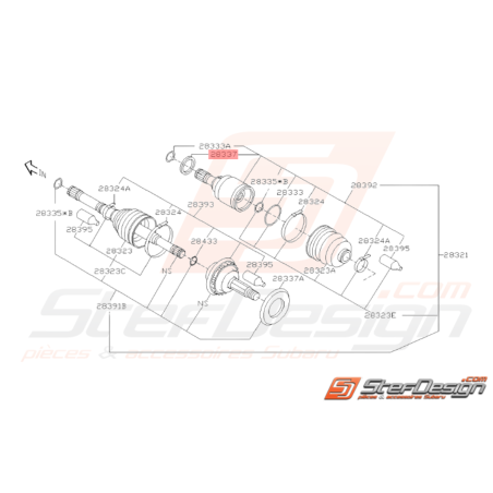 Déflecteur de Cardan Origine Subaru WRX STI 2004 - 200738444