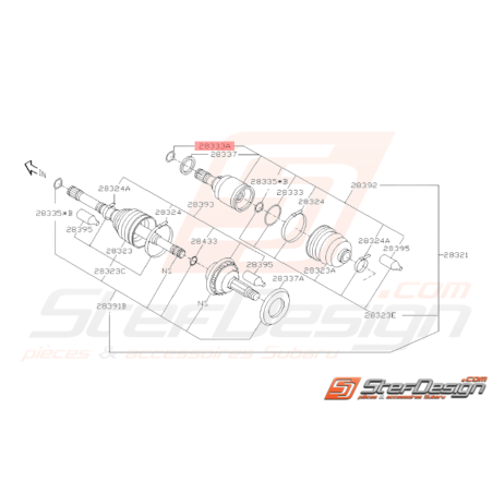 Circlip Origine Subaru WRX STI 2004 - 200738445