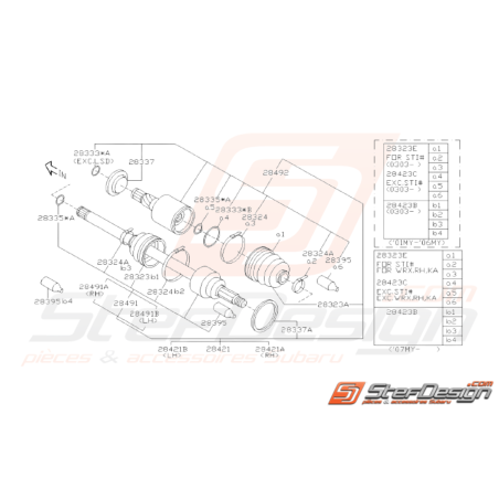 Schéma de Cardan Arrière Origine Subaru WRX STI 2001 - 200738449