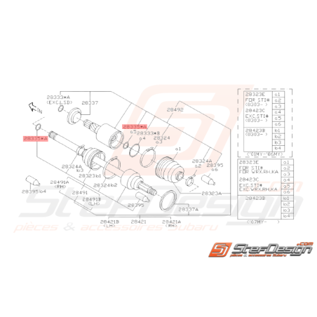 Circlips de Cardan (coté pont) WRX 2001 - 2005 STI 2001 - 200438450