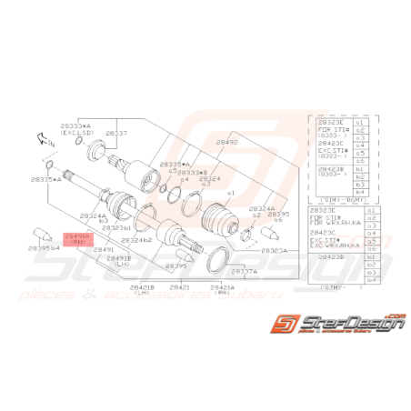 Cardan Arrière Droit Côté Roue Origine Subaru WRX 2001 - 20/02/200538456