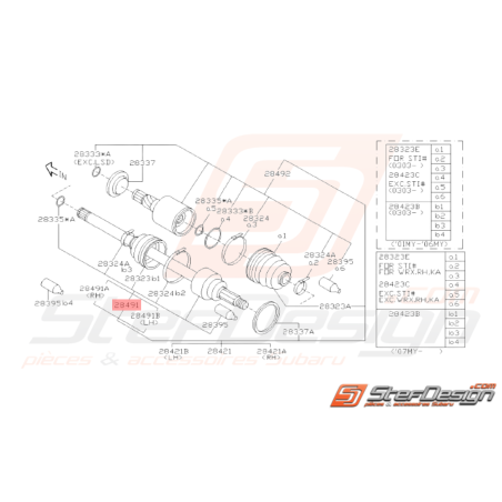 Cardan Arrière Côté Roue Origine Subaru STI 2001 - 200438459