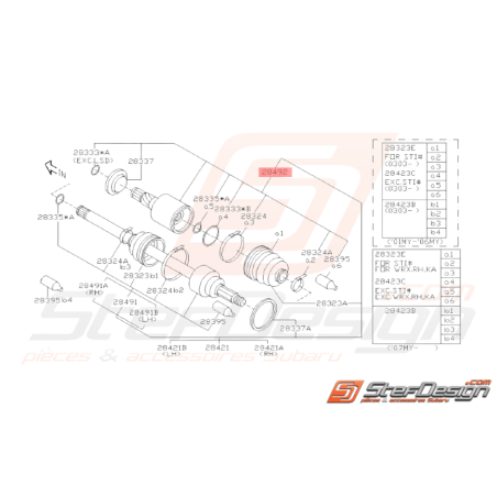 Tête de Cardan Côté Boîte Arrière Origine Subaru STI 2001 - 200438467