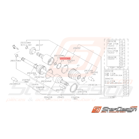 Circlips Cardan avant Origine Subaru GT 96-97 et Cardan arrière GT 93-00 WRX 01-13/01/0538468