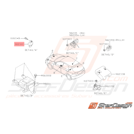 Capteur Airbag Origine Subaru WRX STI 2008 - 201038497