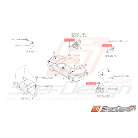 Ecrou Origine Subaru WRX STI BRZ38522