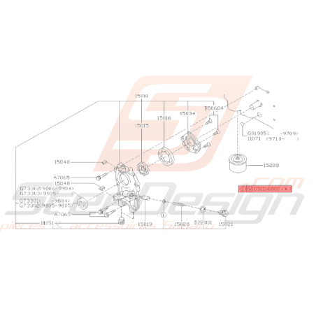 Rondelle Origine Subaru GT WRX STI FORESTER Turbo38558