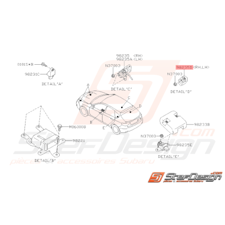 Capteur d'Airbag Origine Subaru WRX STI 2008 - 201038576