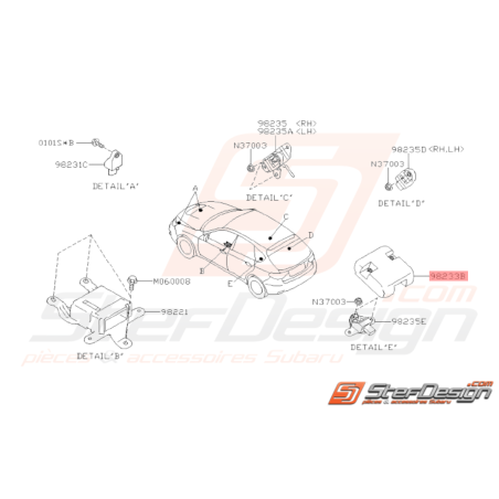 Plaque de Capteur Origine Subaru WRX STI 2008 - 201438578