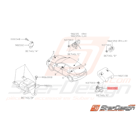 Capteur d'Airbag Origine Subaru WRX STI 2008 - 201038579