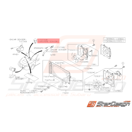 Capteur de charge solaire SUBARU FORESTER 2014 WRX STI 2008-201938584