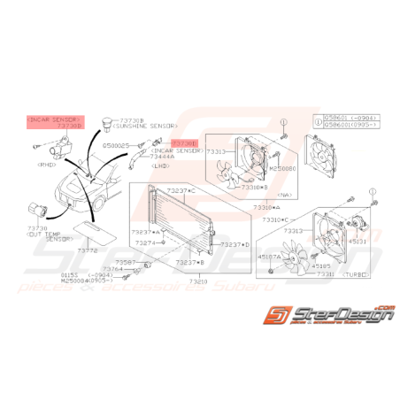 Sonde de Température Intérieure Origine Subaru WRX STI 2008 - 201438586