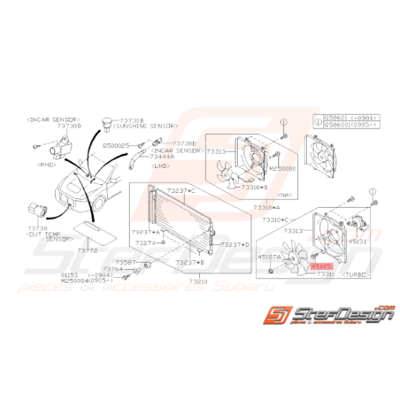 Vis fixation moteur de ventilation Origine Subaru WRX STI 2001 - 201438612