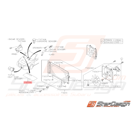 Etiquette Autocollante de Climatisation Origine Subaru WRX STI 2008 - 201438616