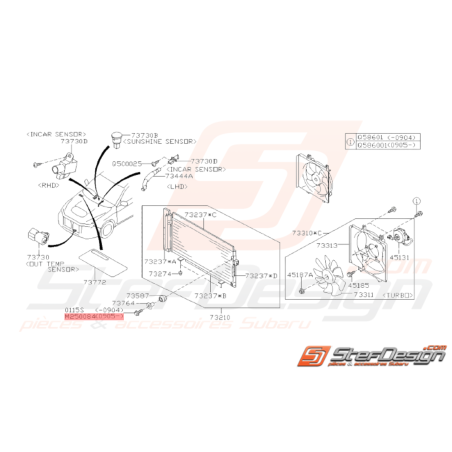 Vis fixation Condenseur Climatisation Origine Subaru WRX STI 05/09 - 1438617