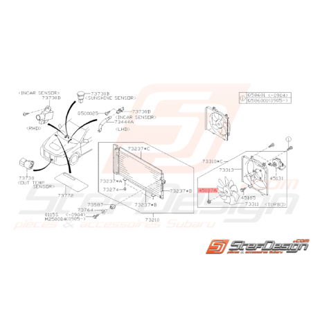 Écrou de ventilateur moteur GT 1993 - 2000 WRX/STI 2001 - 201438626