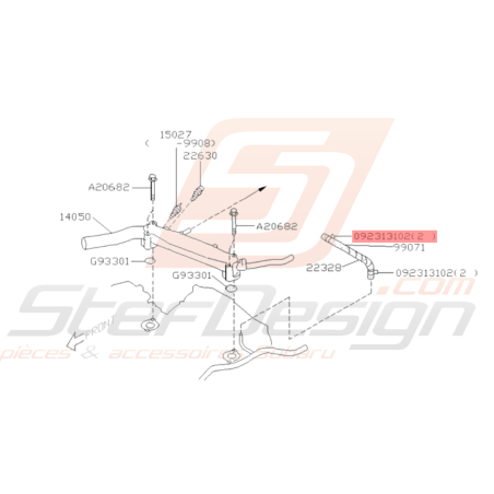 Attache tuyaux bouchon bypass Origine Subaru GT 93-00 WRX 01-10 STI 01-14 BRZ 13-19 FORESTER 97-0238654