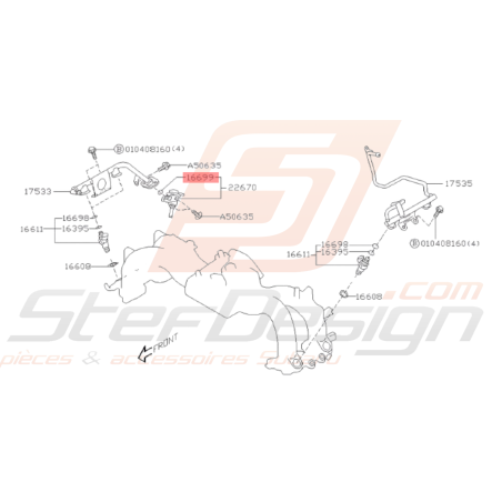 Joint torique régulateur pression d'essence Origine Subaru GT 93-00 WRX 01-10 STI 01-07 FORESTER 97-0238663