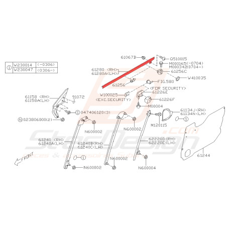 Lèche vitre avant pour subaru Forester SG5 2002 EG20X38680