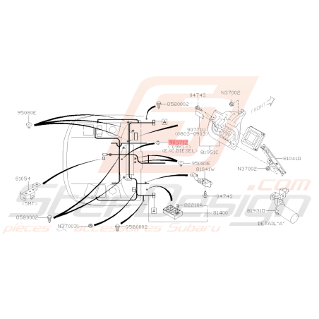 Douille Origine Subaru WRX STI 2001 - 2007 / 2009 - 201038751