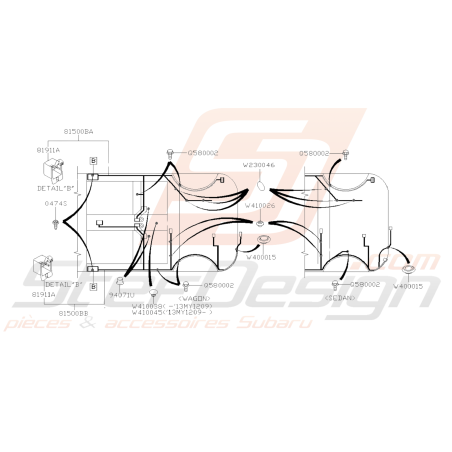 Schéma Faisceau Electrique Arrière Origine Subaru WRX STI 2008 - 201438757