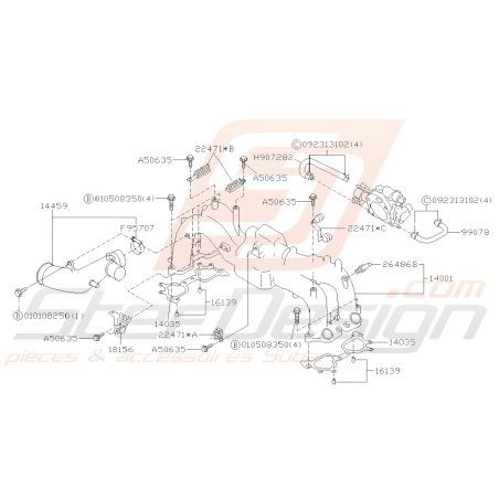 Schéma Collecteur D'admission Origine Subaru FORESTER 97-0238767