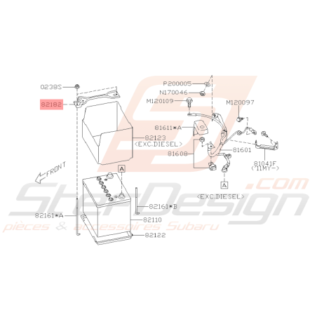 Support de batterie supérieur WRX STI 2006-2014 BRZ 2013-201938787