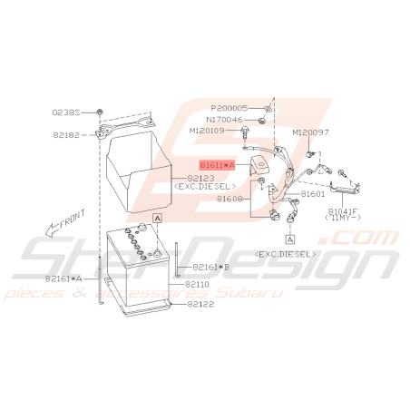 Soufflet de Batterie Origine Subaru WRX STI 2008 - 201438792