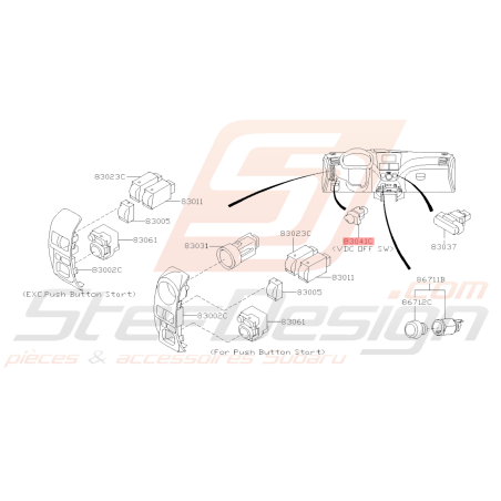 Interrupteur VDC Origine Subaru WRX 2008 - 09/05/200838840