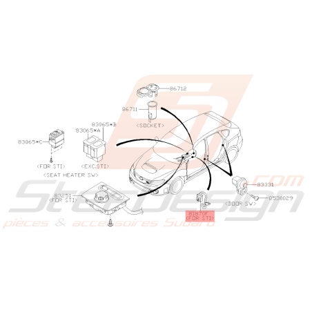 Cable Adaptateur Sans siège chauffant (Audio) Subaru STI 08-1038858