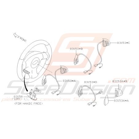 Schéma Interrupteurs de Volant Origine Subaru WRX 2008 - 201038864