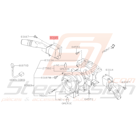 Commodo de volant gauche sans feu anti-brouillard SUBARU STI 08-1438879