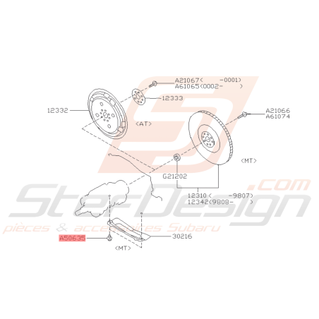 Vis de fixation Subaru GT WRX STI BRZ GT86 FORESTER38899