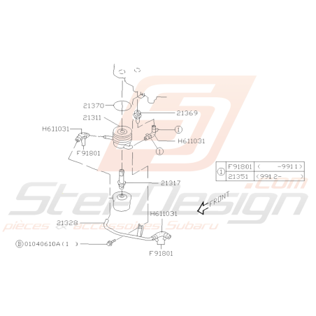 Schéma Radiateur D'huile Origine Subaru FORESTER 1997-200238900