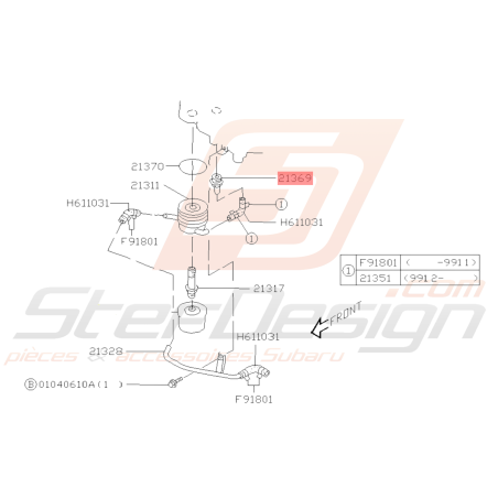 Raccord Durite Modine d'Huile Origine Subaru GT 93-00 WRX 01-10 STI 01-19 FORESTER 97-0238905