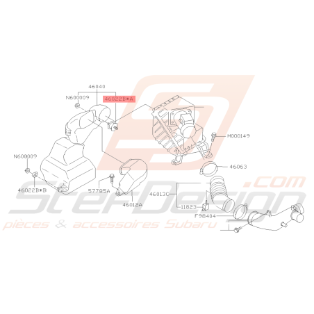 Entretoise Boite à Air Origine Subaru GT 99-00 WRX 01-10 STI 01-19 FORESTER 97-0238910