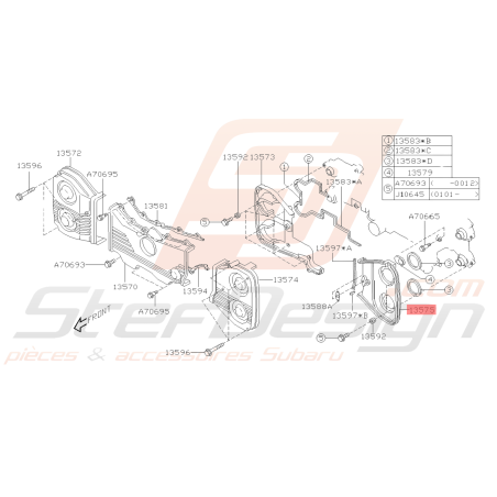 Carter de distribution intérieur gauche Subaru GT 01/07/99-00 WRX STI 01-19 FORESTER 97-0238927