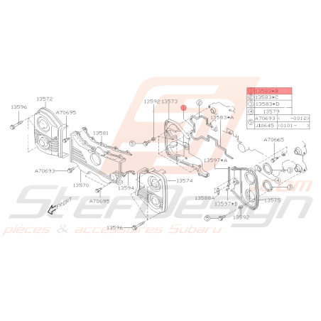 Joint n°2 carter distribution Origine Subaru GT 99-00 WRX/STI 01-19 FORESTER 97-0238931