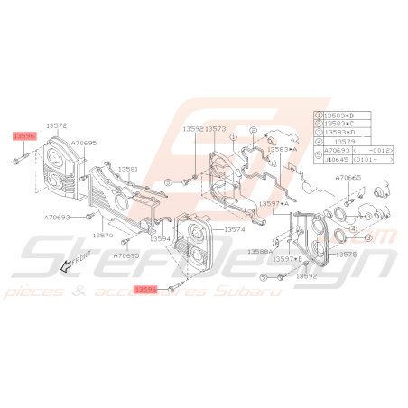 Vis fixation Carter cache-courroie GT 93-00 WRX 01-10 STI 01-19 FORESTER 97-0238937