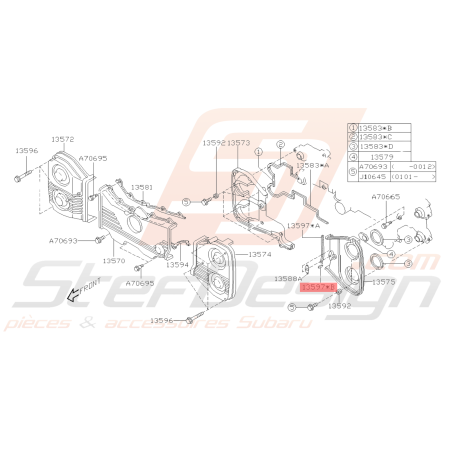 Joint de cache courroie N°2 Origine Subaru GT 99-00 WRX/STI 01-19 FORESTER 97-0238939