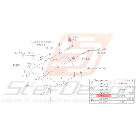 Vis de fixation de boite 8.5 cm Subaru GT 97-00 WRX STI 01-10 FORESTER 05/98-0238962