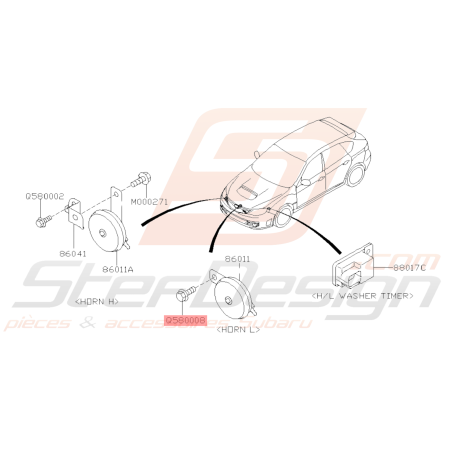 Boulon Masse Origine Subaru WRX STI 2001 - 201438990