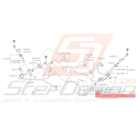 Vis de Fixation de Capuchon d'injecteur et de régulateur GT 99-00 FORESTER 97-0238993