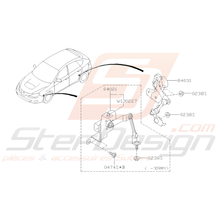 Schéma Pièces Électriques (Capteur de Niveau des Phares) Origine Subaru WRX STI 08-1438995