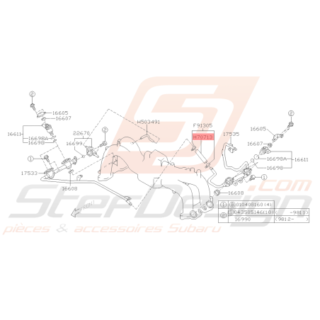 Durite régulateur Origine Subaru GT 94-00 WRX 01-07 STI 01-14 FORESTER  97-0238997