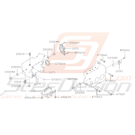 Schéma Bloc Cylindre Origine Subaru FORESTER Turbo 1997-200239004